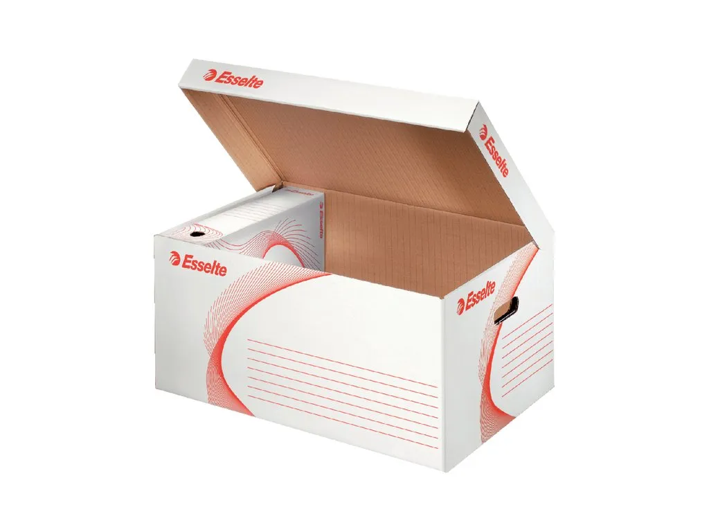 ARCHIEF EN TRANSPORTDOOS MET DEKSEL ESSELTE 365X250X550MM WIT