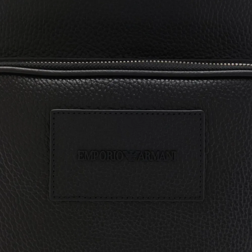 Emporio Armani Black Leather Backpack