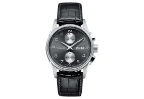 Hamilton horlogeband H32576785 - zwart leer