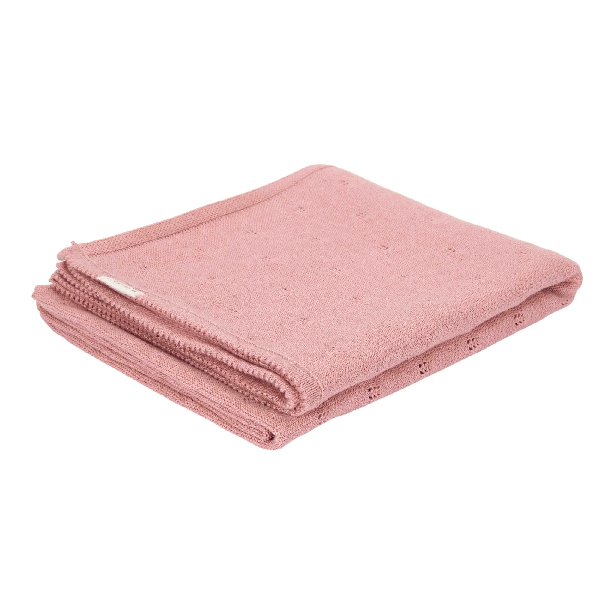 LITTLE DUTCH  WIEGDEKEN GEBREID  PURE PINK BLUSH