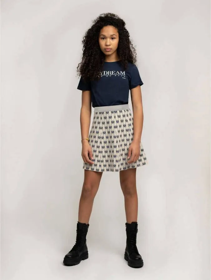 NIK&NIK rok Jada Indie met all over print zand donkerblauw