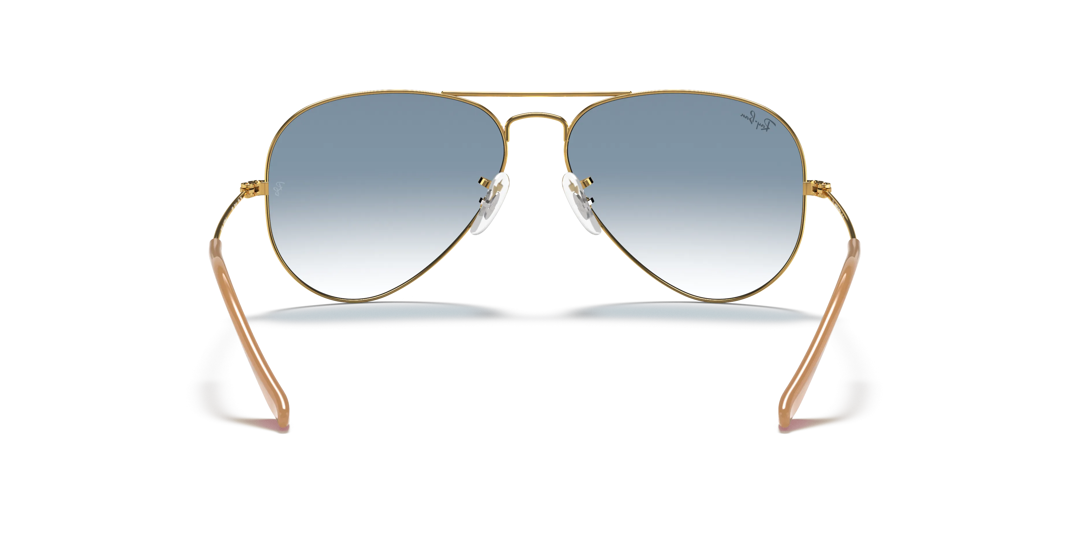 RAYBAN RB3025 AVIATOR GRADIENT M (55  14)  WITH BLAUW LENSES AND GOUD FRAME