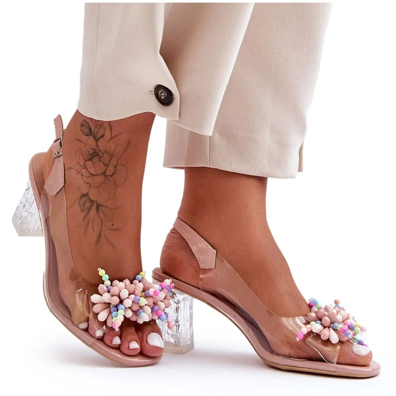 VERSIERDE MODIEUZE ROZE SANDALEN OP EEN HAK S.BARSKI MR103723