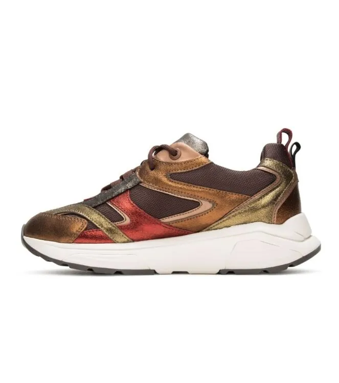Xsensible Stretchwalker Brooklyn Women brown fantasy Sneakers / veterschoenen